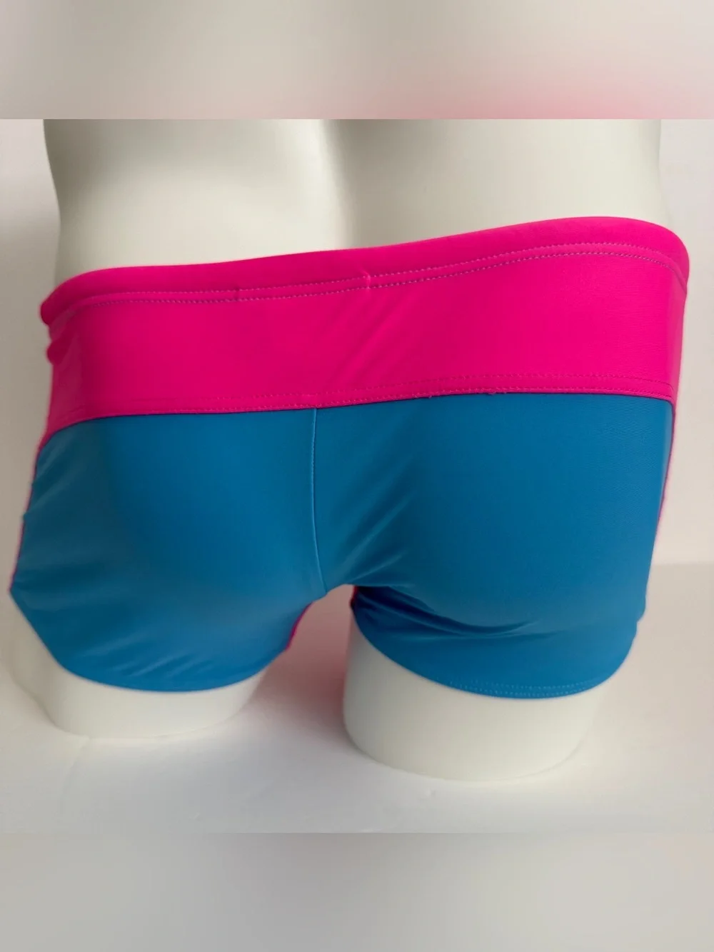 AussieBum Men’s Pink Blue Square Cut Swim Trunk Size L Made in Australia